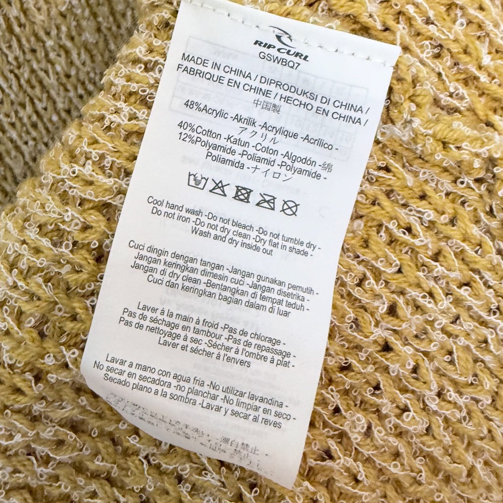 Ripcurl Size Small Mustard Cardigan (B) - Picture 5 of 6